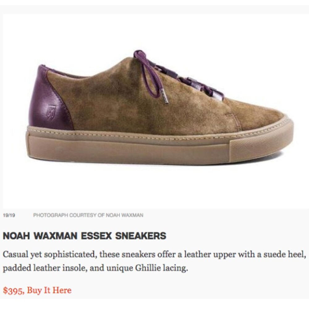 Worn Once? Noah Waxman Essex Sneakers Men 9.5 Brown Leather Casual Fashion Shoes - Picture 5 of 12